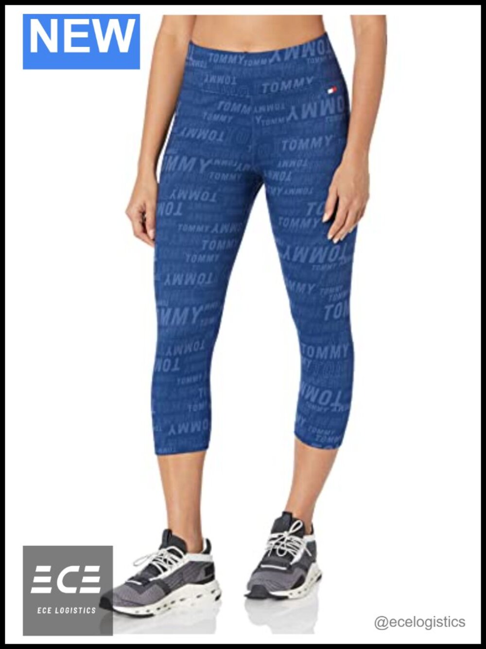 Tommy Hilfiger Women's All Over Logo Cropped Performance Legging